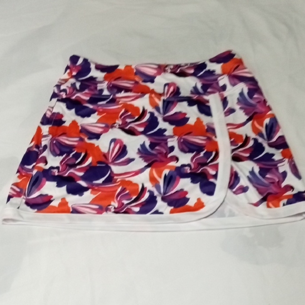 PGA Tour Skort Women's XS  - Purple, Pink, Orange Floral Parrots